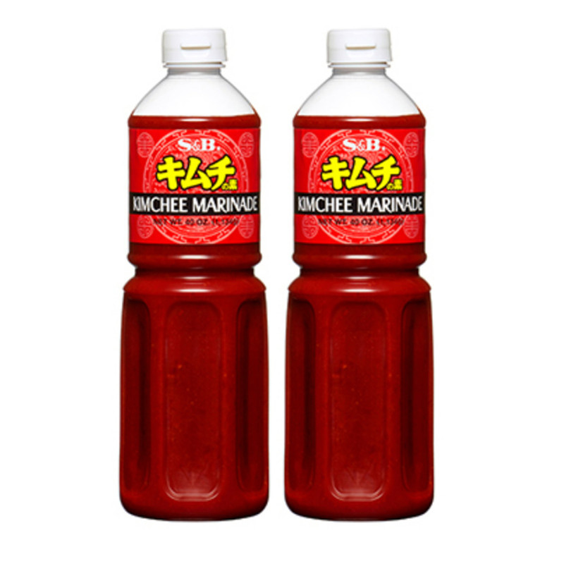 S & B Kimchi Marinade Sauce Mix of Red Chili Pepper, Apple, Kelp Extract, Soy Sauce, Ginger, and Anchovy Extract (Made in Japan) 1134g x 2 bottles