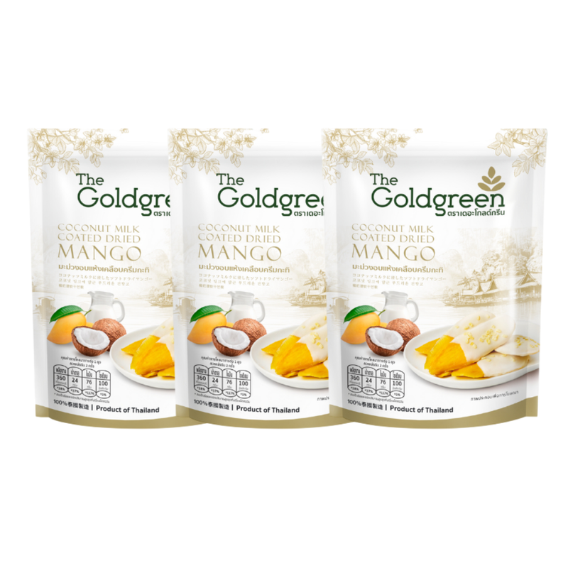 [แพคโปร3] The Goldgreen - มะม่วงเคลือบครีมกะทิ MANGO COATED COCONUT MILK 100 กรัม