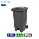 Thumbnail 2 of ถังขยะพลาสติก สีเทา มีล้อ แบบเท้าเหยียบ ฝาเรียบ 240 ลิตร - CHINTER F146-S946-C06