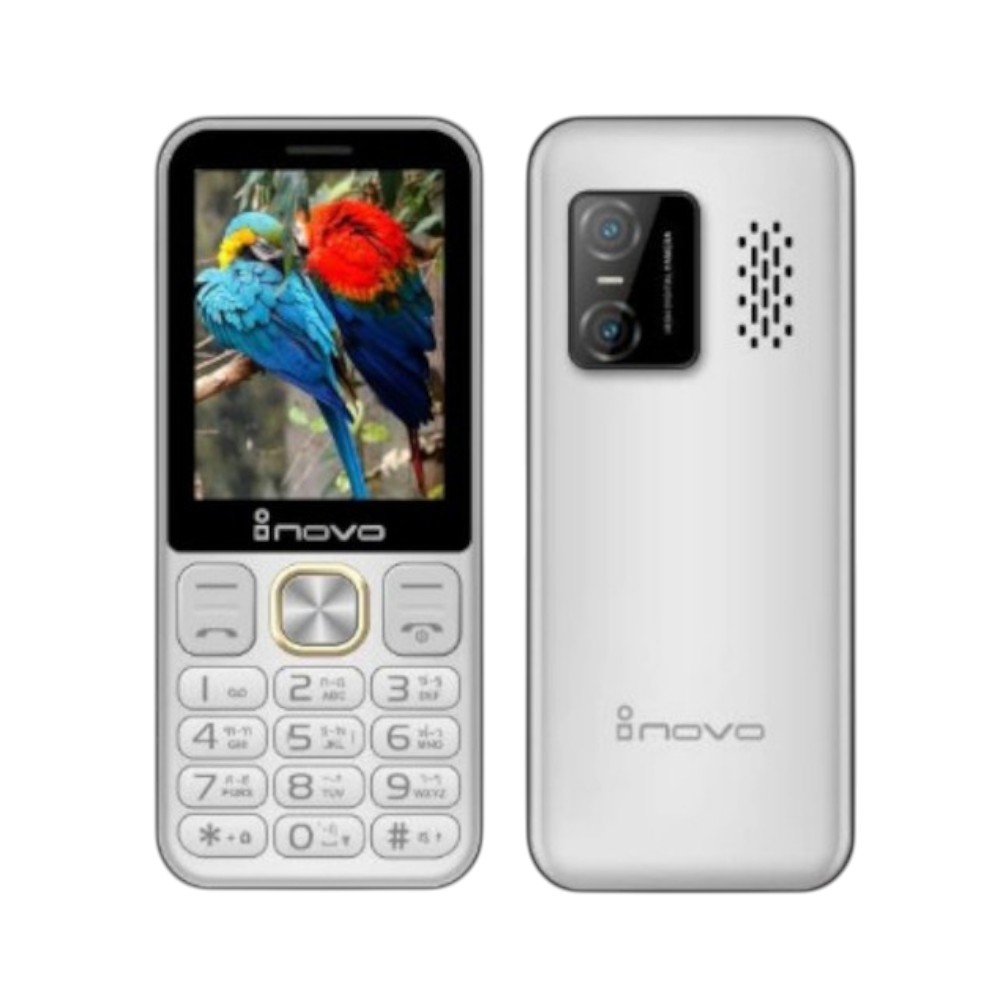 Inovo โทรศัพท์ปุ่มกด I10 FF ปุ่มใหญ่ จอกว้าง 2.9 นิ้ว ระบบ Dual SIM (2 ซิม) รองรับ 3G/4G พร้อมประกันศูนย์ 1 ปี Silver