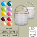 Thumbnail 1 of Panda Outlet ถังโบว์ใหญ่ (1,500 ml.) + ฝา + หู คละสี,ไม่เจาะรู (แพ็ค 12 ชิ้น)