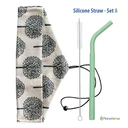 Thumbnail 1 of RePlanetMe หลอดซิลิโคนแยกร่างได้ (แถมฟรี ถุงผ้าใส่หลอด) Silicone Straws (Straight + Bendy 2-Part Straws) Free - Straw Pouch Sapphire