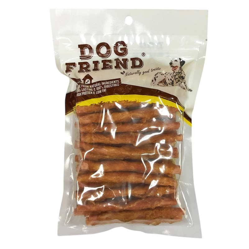 Dog Friend ขนมสุนัข ครั้นชี่ อกไก่อบแห้ง อกไก่ / สตรอเบอรี่ 1 ซอง 400g