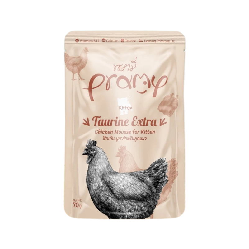 PRAMY พรามี่ อาหารเปียกแมว บํารุงสุขภาพ สําหรับลูกแมว ขนาด 70 กรัม KT3-Taurine Extra