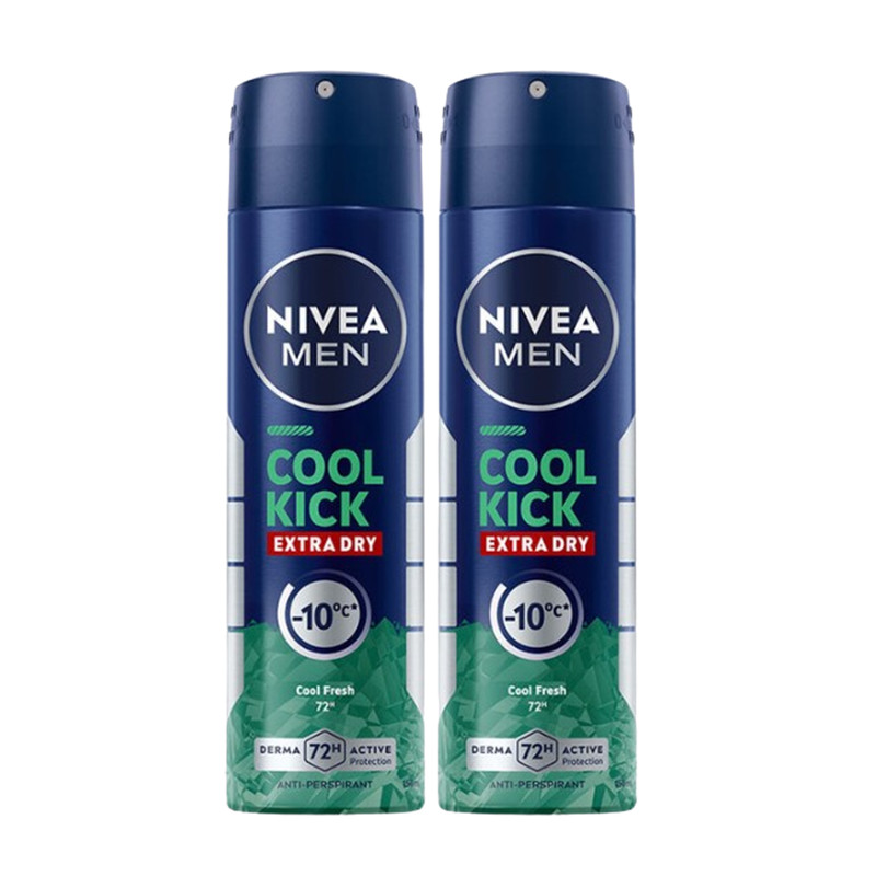 NIVEA Men Cool Kick Cool Fresh Spray 150 ml. x 2