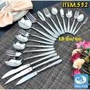 Thumbnail 1 of Twin Fish (18 ชิ้น/ชุด) ชุดช้อนส้อม ครบเซ็ท เรียบหรู แข็งแรง สวยงาม สแตนเลส AISI 201 #No.532 Full Set