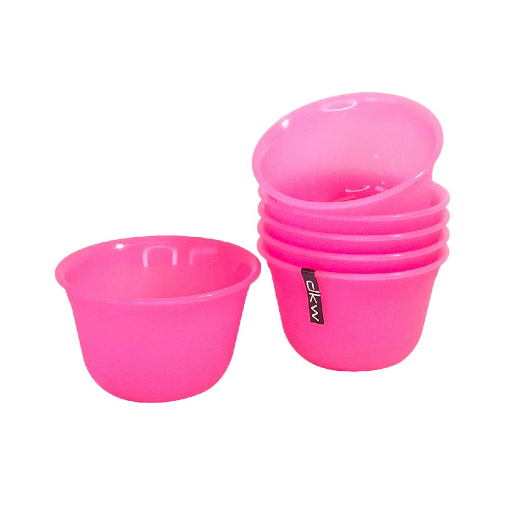 DKW Official HH-522/6 ชุดถ้วยพลาสติก (แพ็ค 6 ใบ) อุ่นไมโครเวฟได้ (มีหลายสี) Soup cup ถ้วยเล็ก ชมพูขุ่น