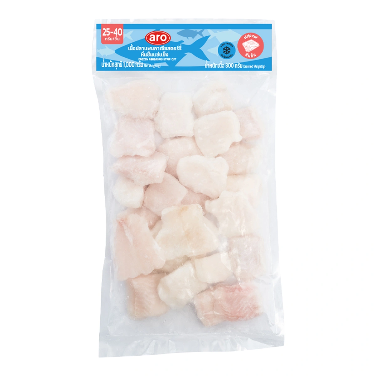 ARO Frozen Pangasius Strip Cut (25-40 g/pc) 1 kg