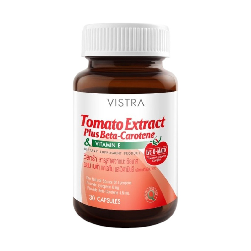 VISTRA Dietary Supplement Tomato Extract Plus Beta-Carotene & Vitamin E 30 Capsules