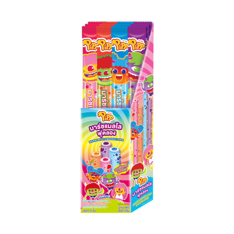 MARSHMALLOW FOOT LONG STRAWBERRY FLAVOR (PIPP BRAND) 25g x 12 pcs