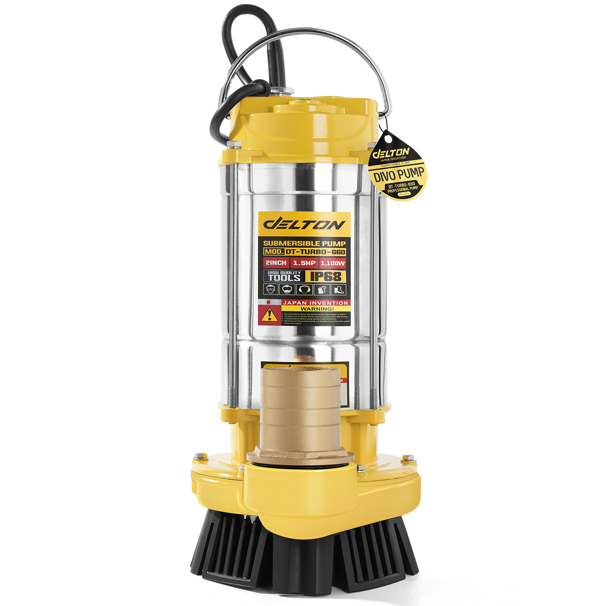 DELTON ปั๊มแช่สแตนเลส 2 นิ้ว 1,100W 1.5HP ไดโว่ Submersible Stainless Steel Pump รุ่นเทอร์โบงานหนัก DT-TURBO-660 (2นิ้ว)