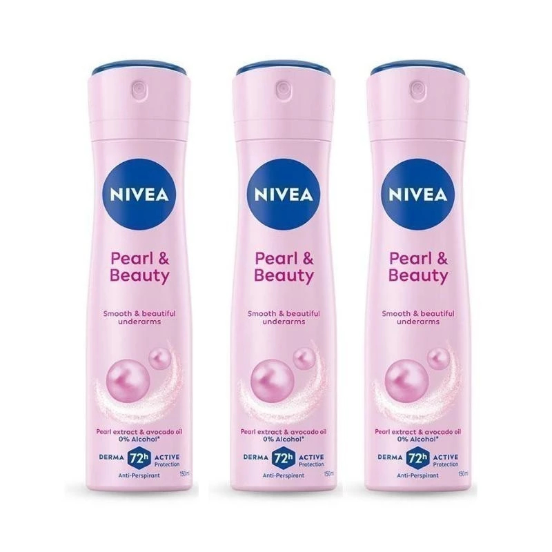 NIVEA SPRAY PEARL & BEAUTY 150 ml. x 3