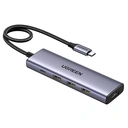 Thumbnail 1 of ยูกรีน Port Hub 5-in-1 USB-C to 4xUSB-A, HDMI and PD (15596) Gray