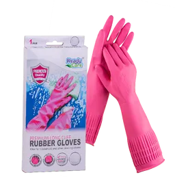 Thumbnail 2 of เรดดี้แคร์ ถุงมือยางธรรมชาติแบบยาว รัดข้อสีชมพู ไซส์ M x 3 กล่อง/แพ็ค