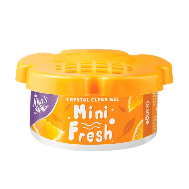 King's Stella (คิงส์สเตลล่า) MINI FRESH GEL เจลน้ําหอม เจลหอมปรับอากาศ เจลปรับอากาศ กลิ่นหอม กระปุกดอกไม้ 60g Orange 60g.