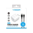 Thumbnail 2 of วีเกอร์ อะแดปเตอร์ Wall Charger 2 ช่อง USB-A พร้อมสายชาร์จ Lightning ยาว 1m. สีขาว