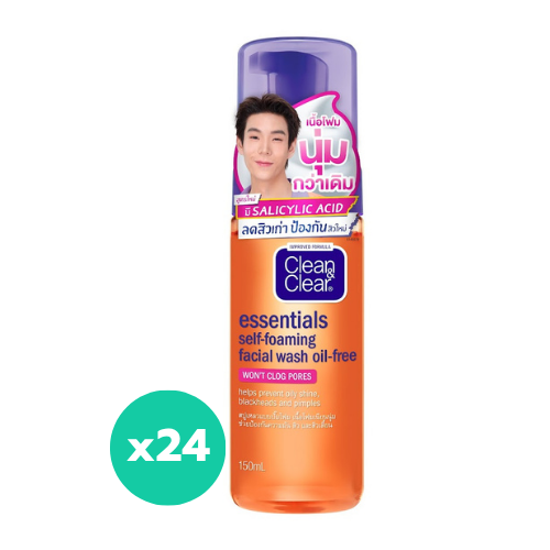 คลีน แอนด์ เคลียร์ โฟมล้างหน้า เซลฟ์โฟมมิ่ง เฟเชียล วอช 150 มล. x24