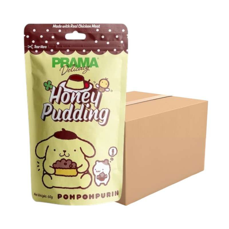 [6 ซอง] PRAMA Delicacy Snack พราม่า ขนมสุนัข ขนาด 60 กรัม / รสพุดดิ้ง & น้ําผึ้ง