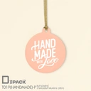 Thumbnail 1 of Depack T019(HANDMADE)-P(Rope)(สีชมพูเชือก) ป้ายห้อยสินค้าทรงกลมพิมพ์ลาย HANDMADE (1 แพ็ค/ 50 ใบ)
