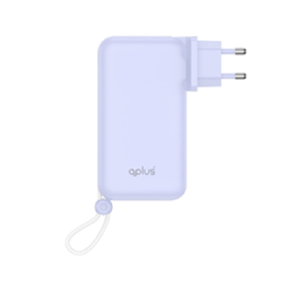 QPLUS Power Bank 20000 mAh Built-In Cable 1xUSB-C/1xUSB-A Model W2047 (CCC) Purple