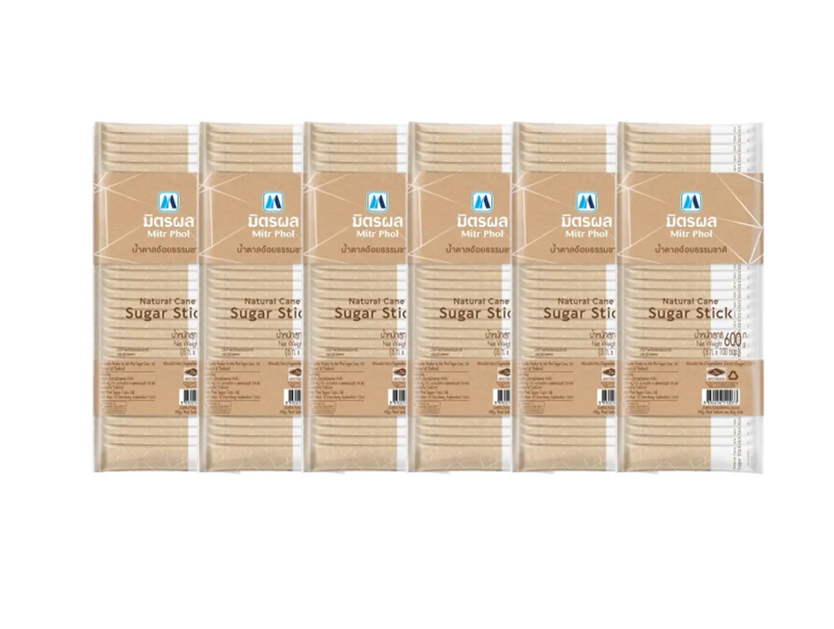 มิตรผล น้ําตาลอ้อยธรรมชาติ บรรจุ 100 ซอง 6 ก. x 6