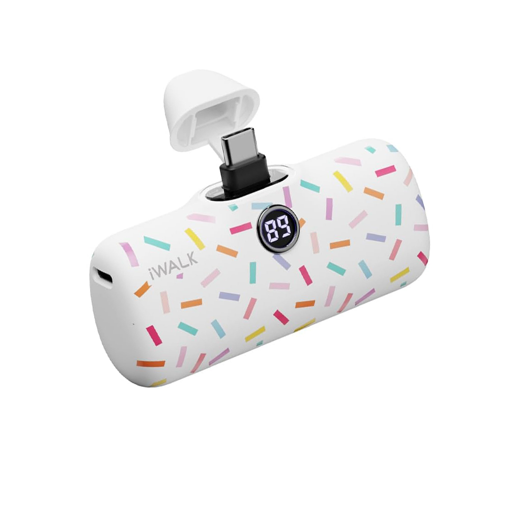 iWALK LinkPod Pro Candy5000PCแบตสํารองพกพาไร้สาย FastChargeใช้ได้กับ iPhone16,15และสมาร์ทโฟนแอนดรอยด์ WhiteCandy-TypeC