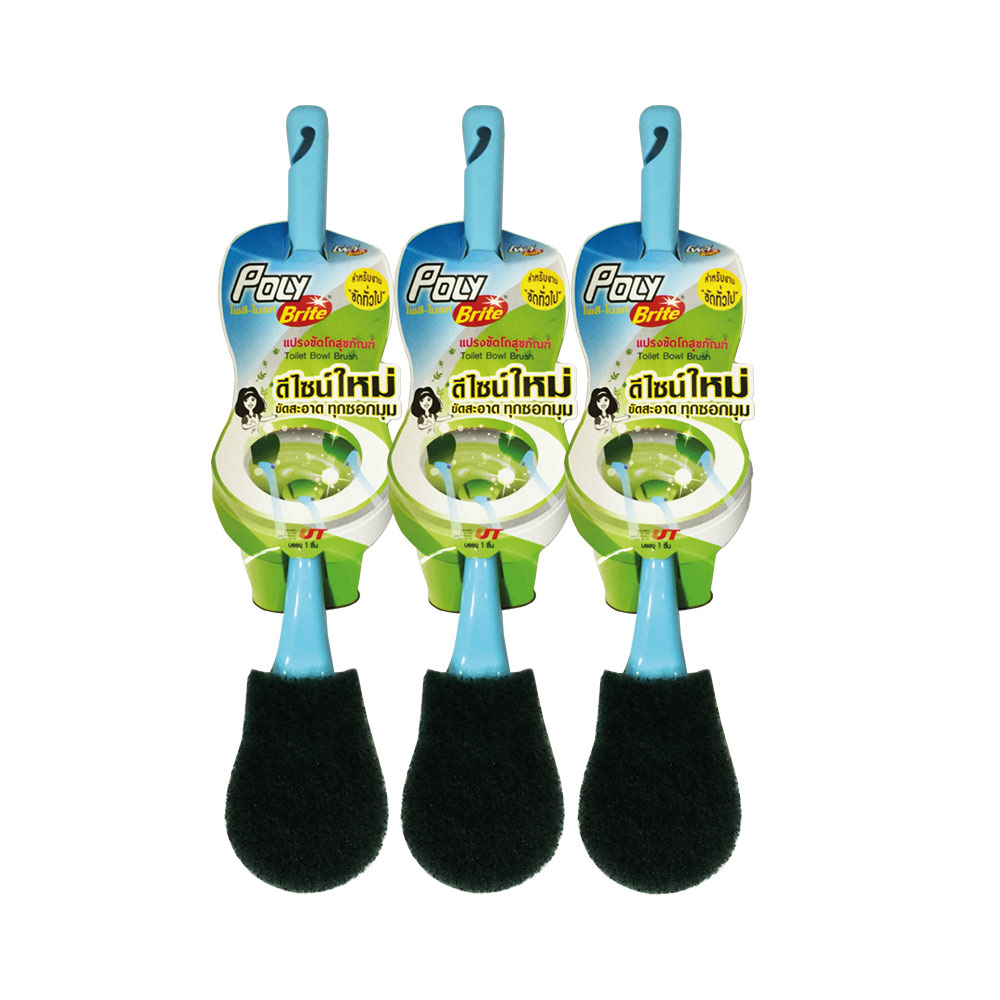 POLY-BRITE Toilet Brush Green 3 Pcs