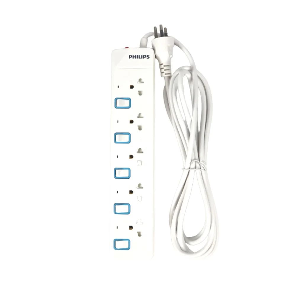 PHILIPS TIS Plug 5 Way 5 Switch 3M. (CHP3457WB/67) White
