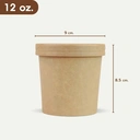 Thumbnail 2 of Matapat ถ้วยคราฟท์พร้อมฝากระดาษ (น้ำตาล / 12 Oz) ถ้วยไอศครีม ถ้วยซุปคราฟท์ ถ้วยกระดาษน้ำตาล ถ้วยฝาปิด ถ้วยไอติม kraft paper cup (25ชุด)