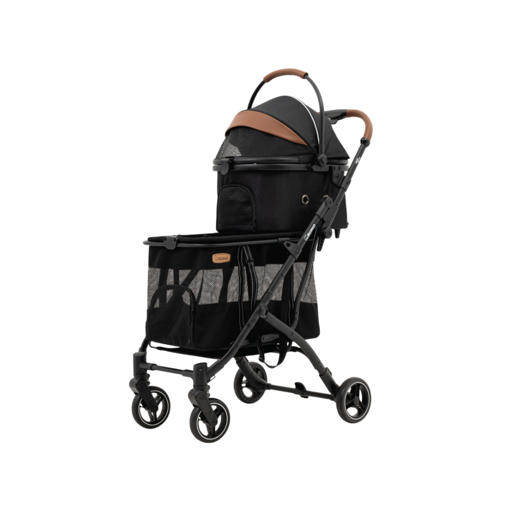 Bernd รุ่น Wanda Pet รถเข็นสัตว์เลี้ยงแบบสองชั้น Obsidian Black