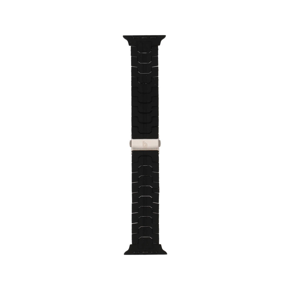 BLUE BOX Apple Watch Strap Series 6,7,8,9,10,SE1,SE2 Webbing Rubber 39/40/41/42 mm Black