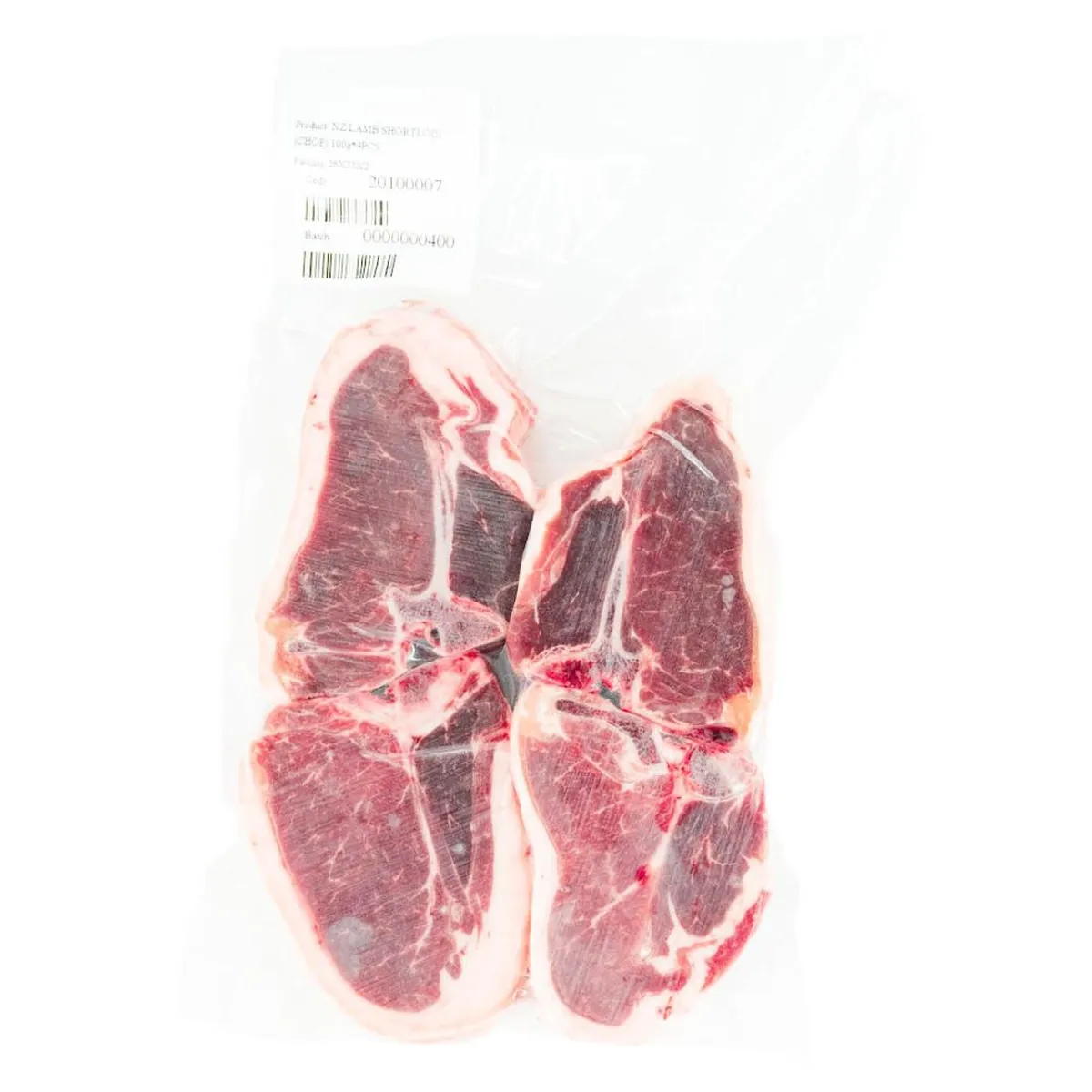 NZ LAMB SHORTLOIN CHOP FROZEN 4 PCS X 100G