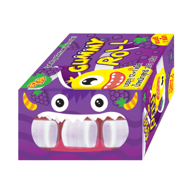 GUMMY ROLL GRAPE FLAVOR (PIPP BRAND) 21g x 12 pcs