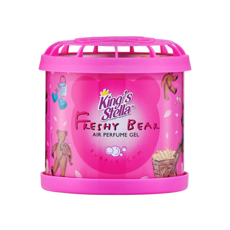 King's Stella (คิงส์สเตลล่า) Freshy Bear Gel  น้ําหอมหมีคิงส์ น้ําหอมติดรถยนต์ เจลน้ําหอมปรับอากาศ หอมฟุ้ง หอมนาน 80 g Bubble Gum (สีชมพู)