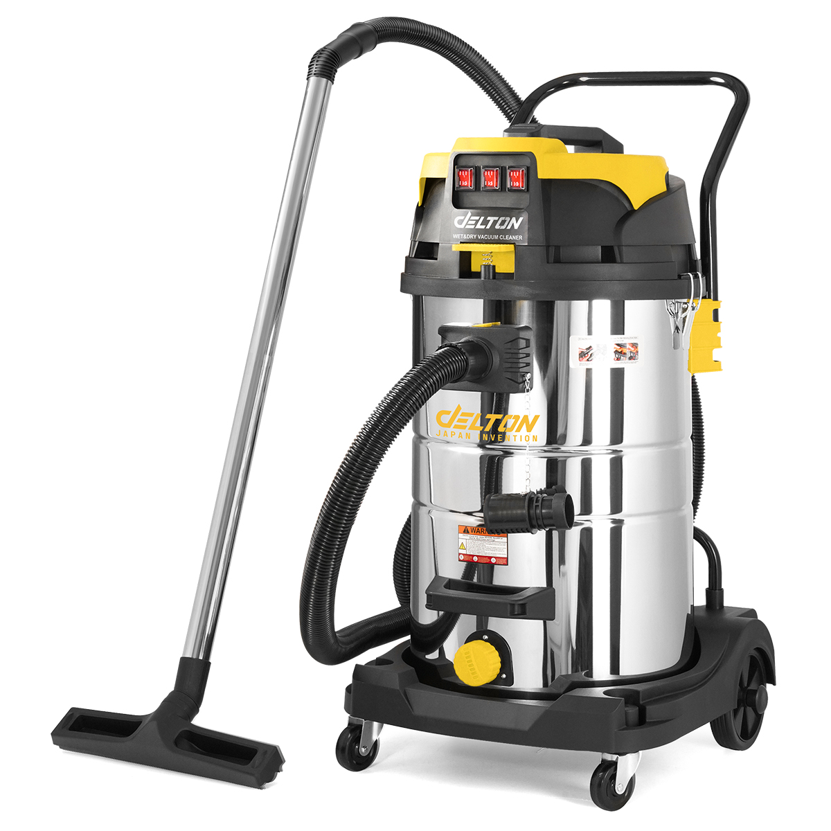 DELTON เครื่องดูดฝุ่น 80 ลิตร 3 มอเตอร์ 3,600 วัตต์ Wet & Dry Vacuum Cleaner รุ่น WDC-80L ถังสแตนเลส ดูดเปียก ดูดแห้ง