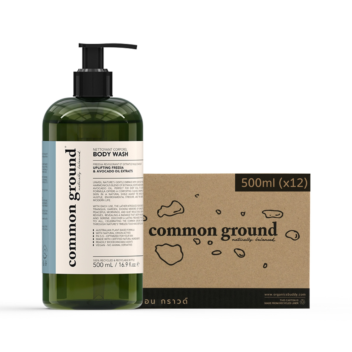 Common Ground Body Wash - Uplifting Freesia 500ml x 12 (Carton)