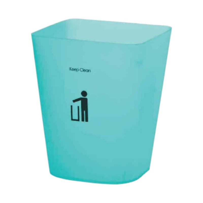 DKW Official HH-222P ถังขยะเหลี่ยม (ไม่มีฝา) 5.5L. ถังขยะ มินิมอลTrash bin 5.5Liter สีฟ้าขุ่น