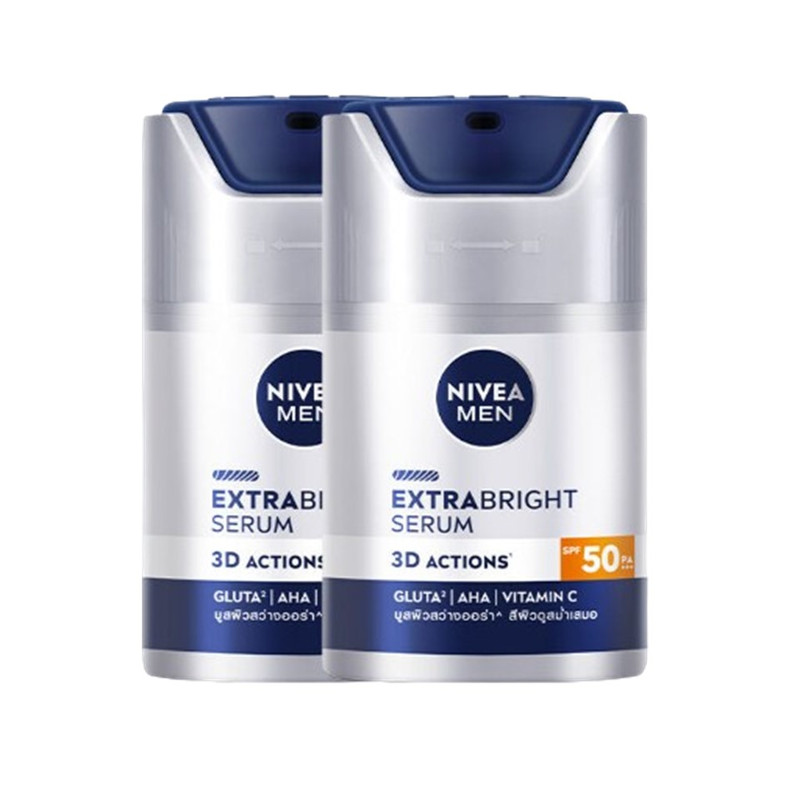 NIVEA Men Extra Bright Serum SPF50 PA+++ 50 ml x 2