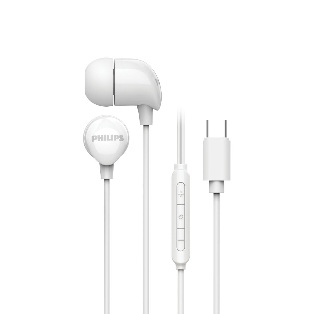 Philips หูฟังอินเอียร์แบบมีสาย In-ear Wired Headphones สาย Type C รุ่น TAE2146 (สีขาว)