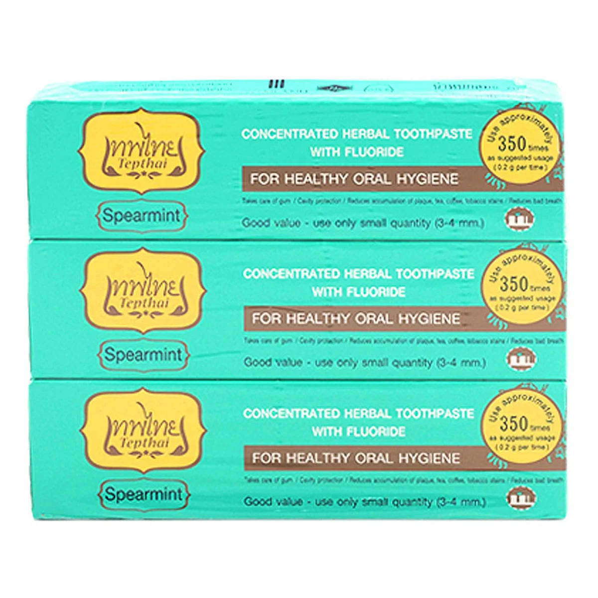 TEPTHAI Herbal Toothpaste Spearmint 70 g x 3