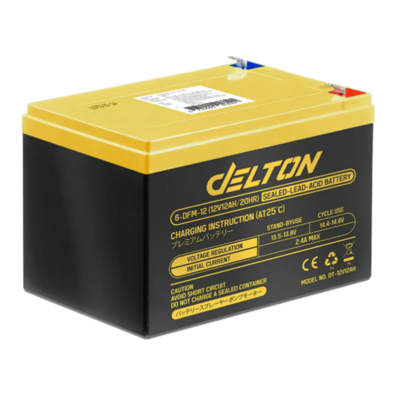 DELTON แบตเตอรี่แห้ง 12V8AH / 12V12AH เครื่องมือเกษตร UPS จักรยานไฟฟ้า มอเตอร์ไซค์ Sealed Lead-acid Battery ล็อตใหม่ 12V12AH 1 ก้อน