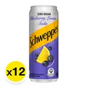 Thumbnail 2 of ชเวปส์ เครื่องดื่มโซดา กลิ่นบลูเบอร์รี่และเลมอน สูตรไม่มีน้ำตาล 330 มล. x 12