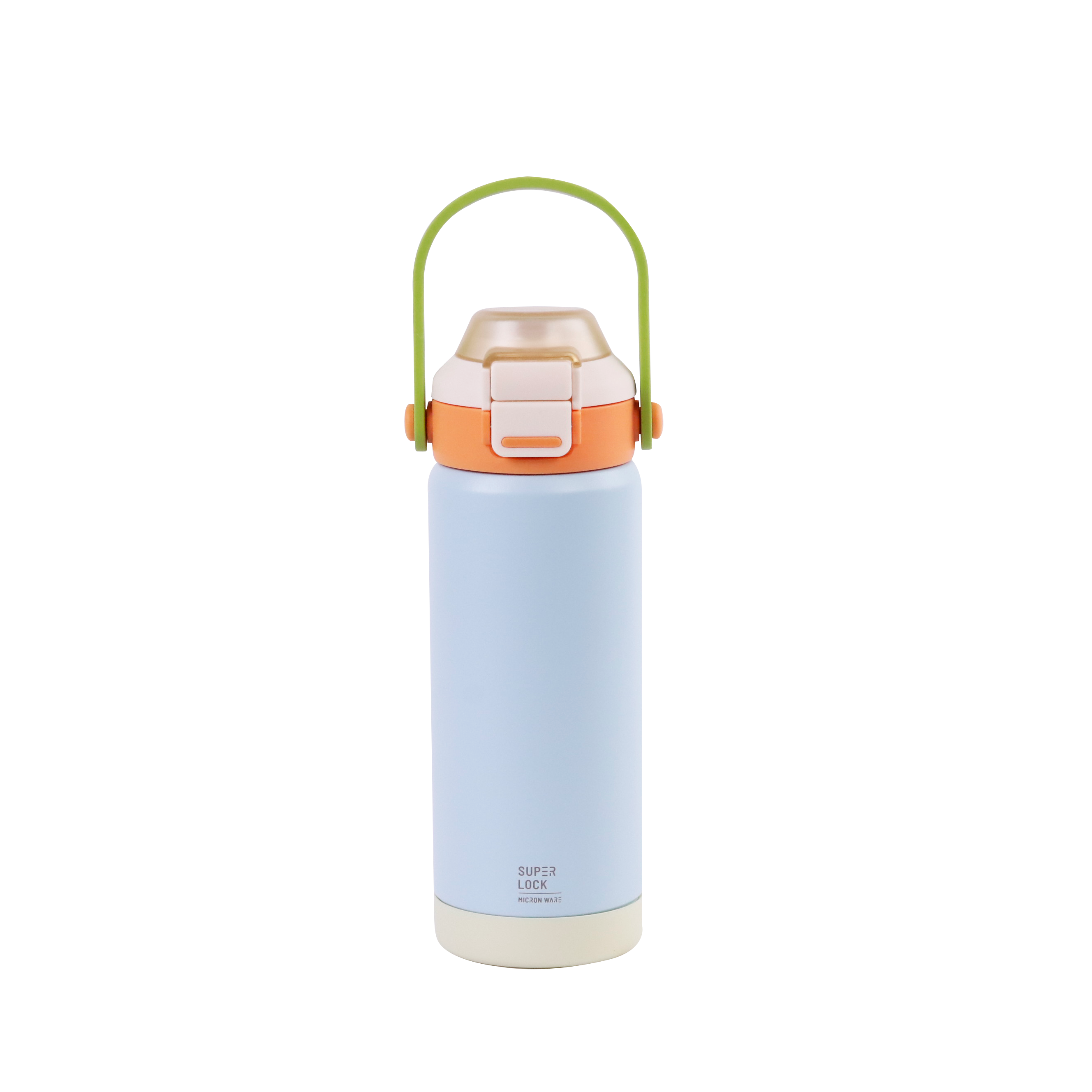 Super Lock Stainless Steel Bottle with Silicone Straw 520ml S180 Light Blue