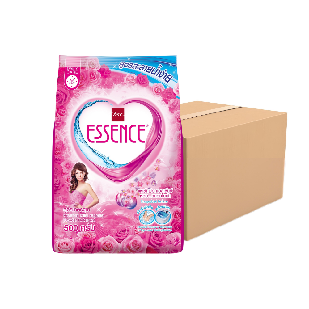 ESSENCE Powder Laundry Detergent Carton Pink color 500 g x 24