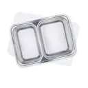 Thumbnail 1 of Empress World ถาดหลุมสแตนเลส 2 ช่อง ฝาปิดพลาสติก x 12