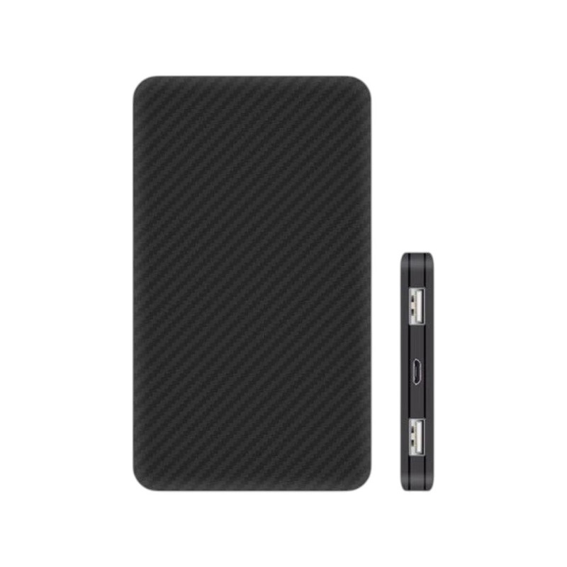 Eloop E30 แบตสํารอง 5000mAh Power Bank ลายเคฟล่า สุดบาง สุดเบา ของแท้ 100% พาวเวอร์แบงค์ Black