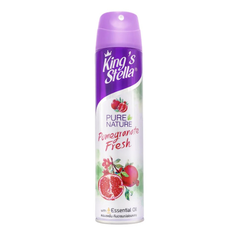King’s Stella (คิงส์สเตลล่า) Pure Nature น้ําหอมปรับอากาศ ดับกลิ่นห้อง กลิ่นหอมจากธรรมชาติ จากหัวน้ําหอมชั่นดี 300ml Pomegranate Fresh