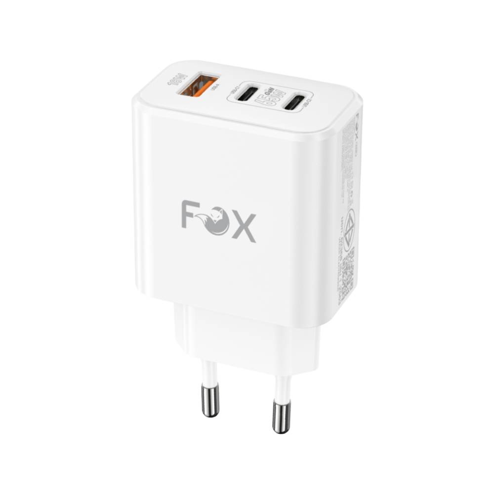 FOX Wall USB Charger 1 USB-A QC3.0A/ 2 USB-C PD65W Model FOX-V6511