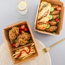 Thumbnail 5 of ลิงกล่องแก้ว กล่องกระดาษเหลี่ยมพร้อมฝา 1 ช่อง กล่องใส่อาหารกระดาษ DG2100 ขนาด 2100 มล. [ยกลัง 200 ชุด]