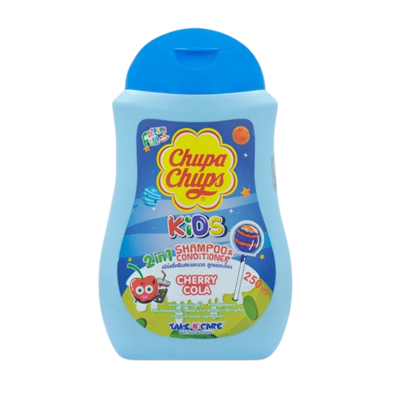 Chupa Chups อาบน้ำพร้อมสระผมเด็ก 2 in 1 แชมพูเด็ก สบู่อาบน้ำเด็ก เฮดทูโท เชอรี่โคล่า 250ml.